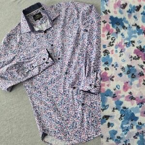 WRK Work Rest Karma Men's Dress Shirt Size 15 Floral 4-Way Stretch Long Sleeve